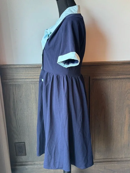 Odizli women’s Navy Blue Sailor Dress with Light Blue Accents small NWT - Picture 2 of 7